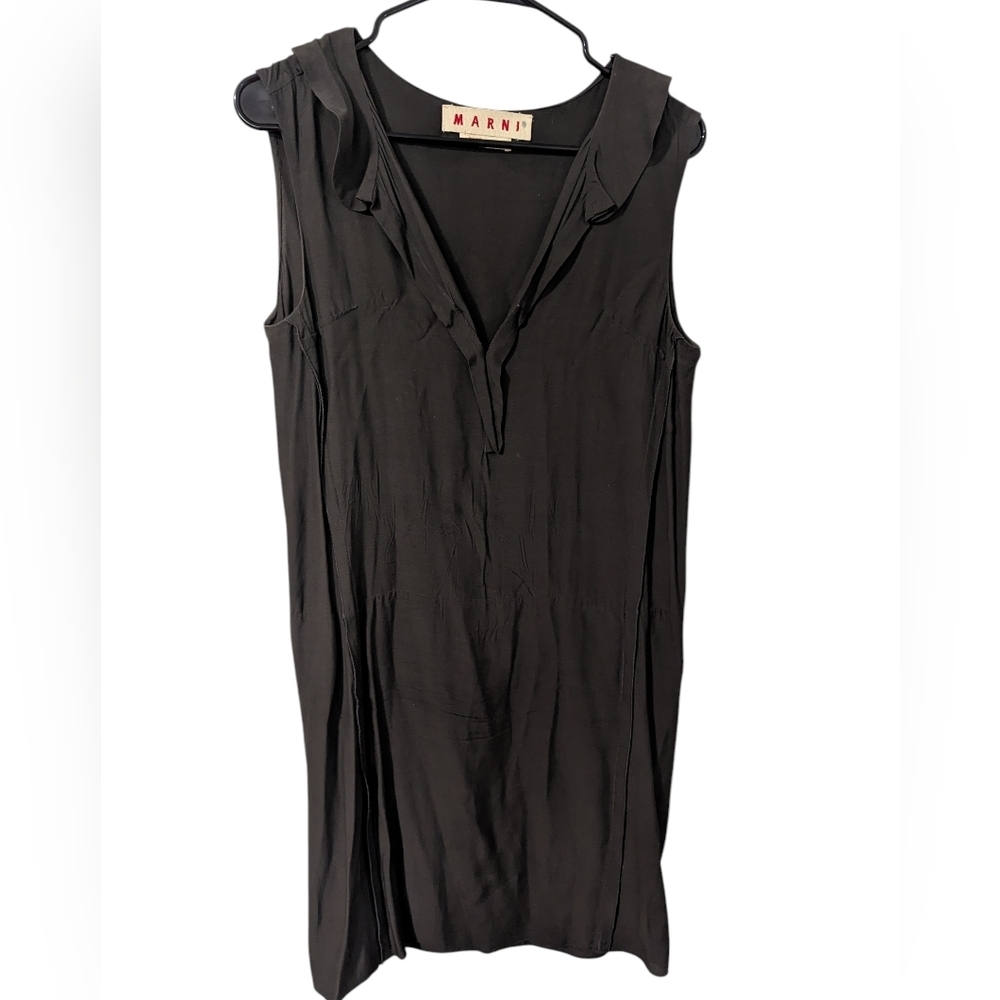 Marni,Brown Shift Sleeveless Dress,Size 40